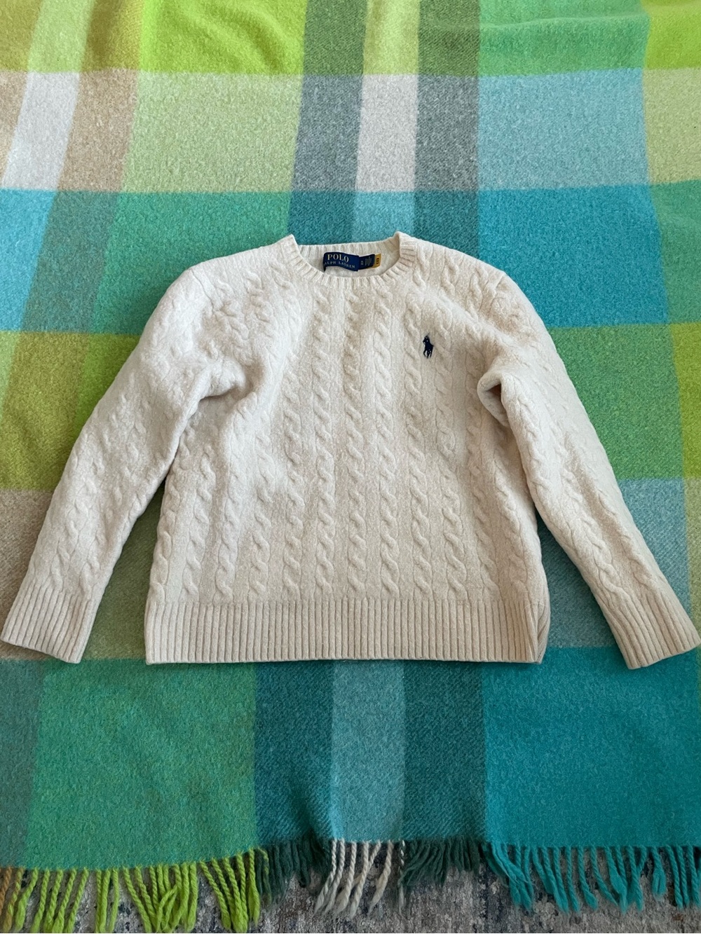 Polo Ralph Lauren Kids Cream cable knit sweater #preppy #classic